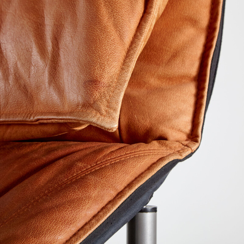 Vintage Skye leather lounge chair by Tord Björklund for Ikea, 1980s