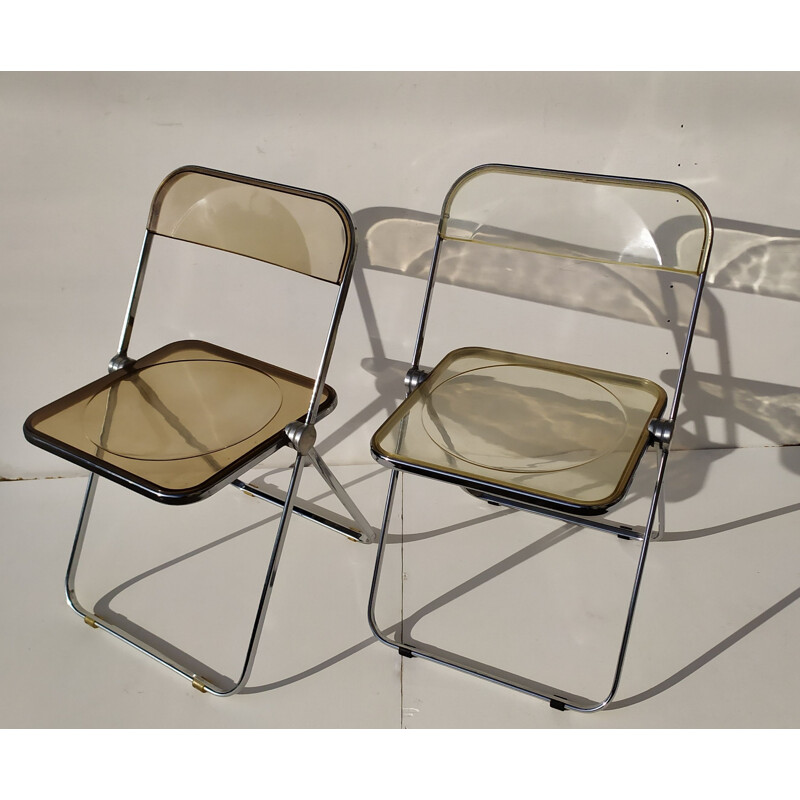 Set of 4 vintage Plia chairs by Piretti for Castelli, 1967