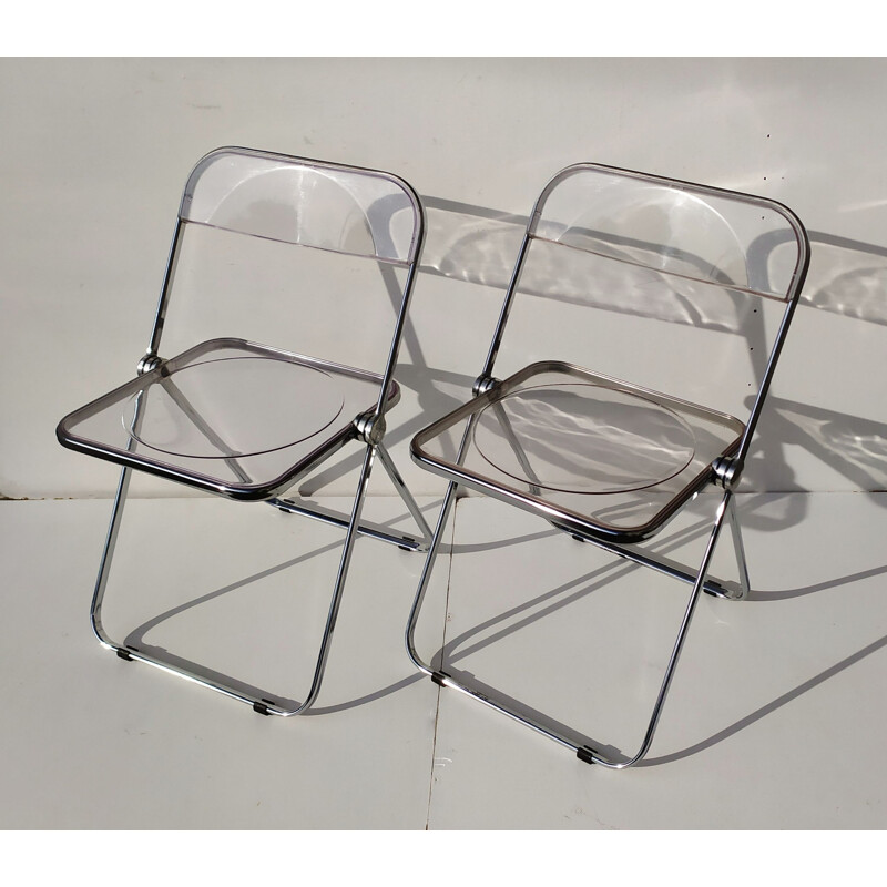 Set van 4 vintage Plia stoelen van Piretti voor Castelli, 1967