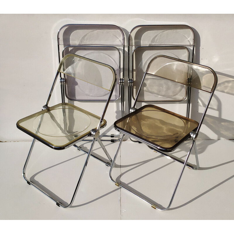 Set van 4 vintage Plia stoelen van Piretti voor Castelli, 1967