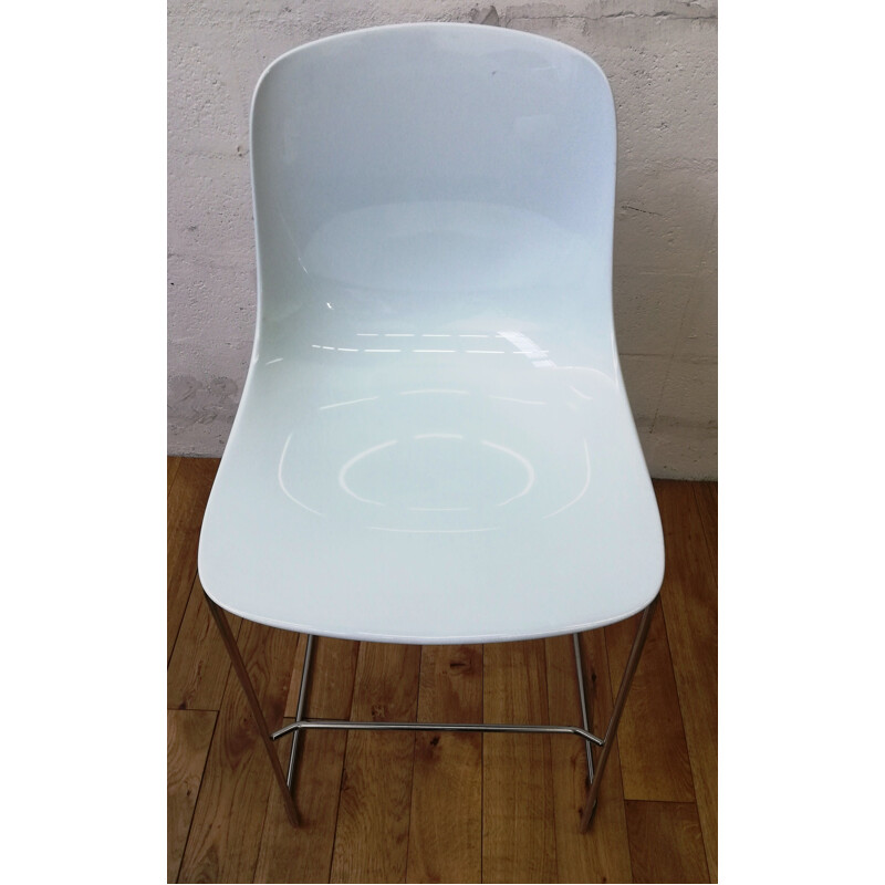 Pure Loop Infiniti vintage bar stool in white plastic