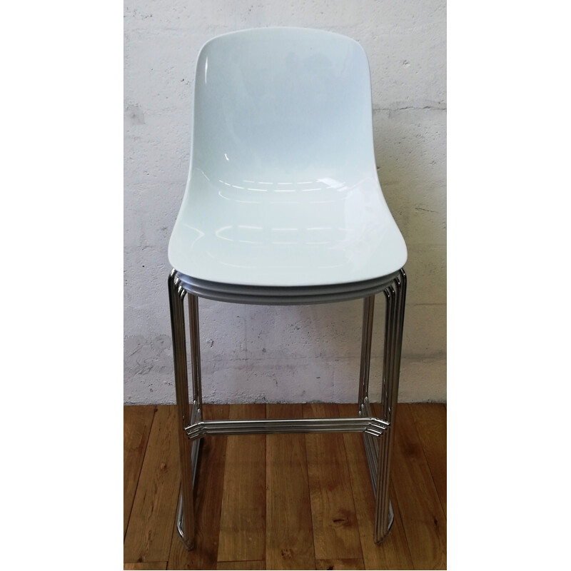 Pure Loop Infiniti vintage bar stool in white plastic