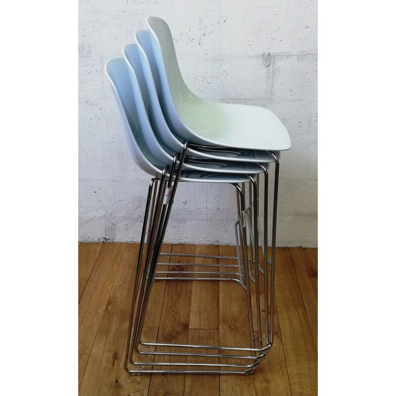 Pure Loop Infiniti vintage bar stool in white plastic