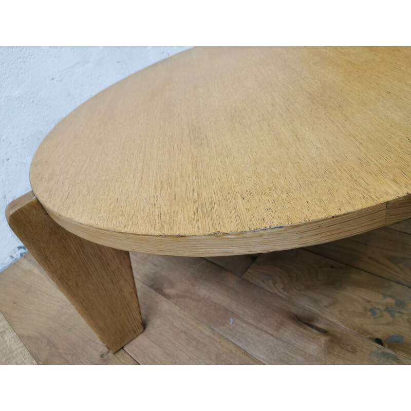 Vintage solid oakwood coffee table by Jean Prouvé for Vitra, 2002