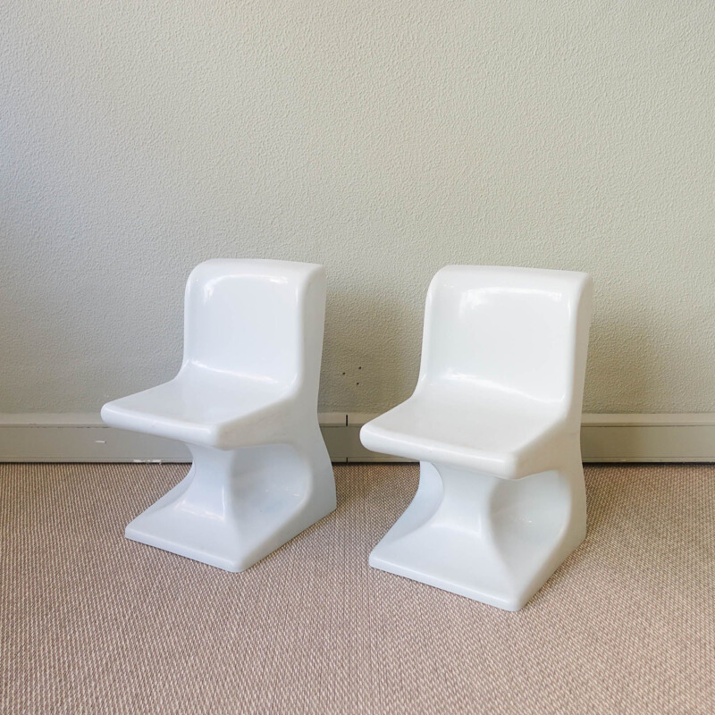 Pair of vintage children's chairs by Patrick Gingembre for Selap, France 1970s