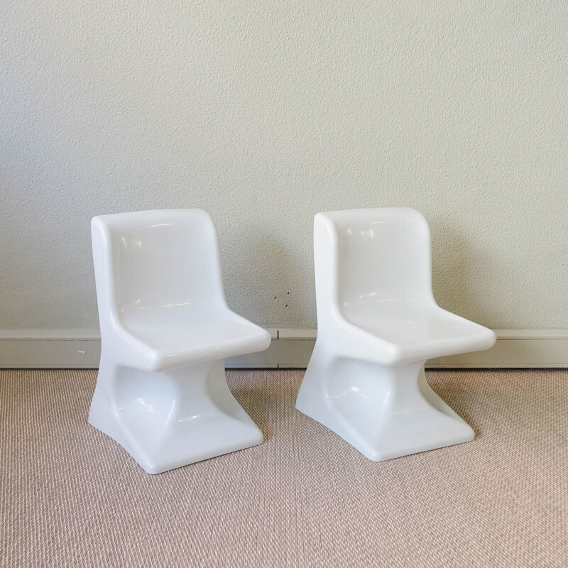 Pair of vintage children's chairs by Patrick Gingembre for Selap, France 1970s