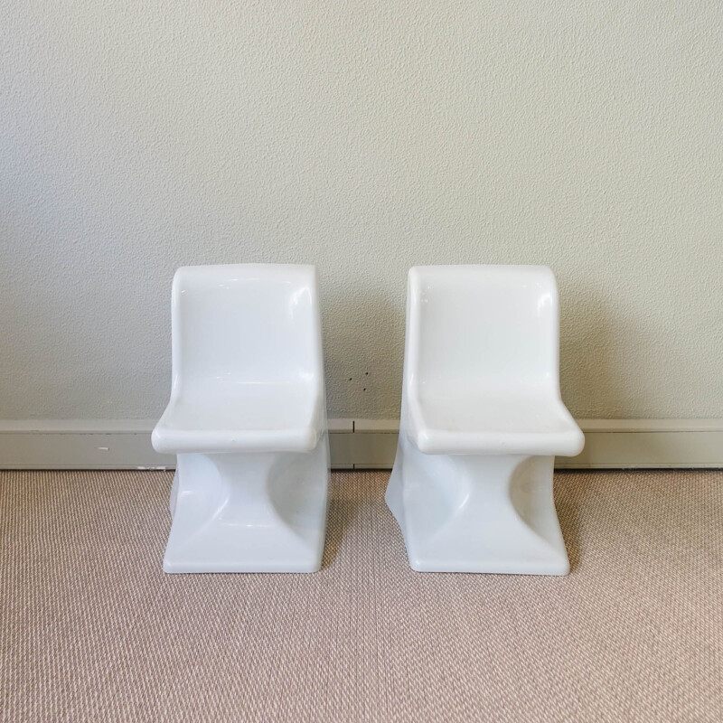Pair of vintage children's chairs by Patrick Gingembre for Selap, France 1970s