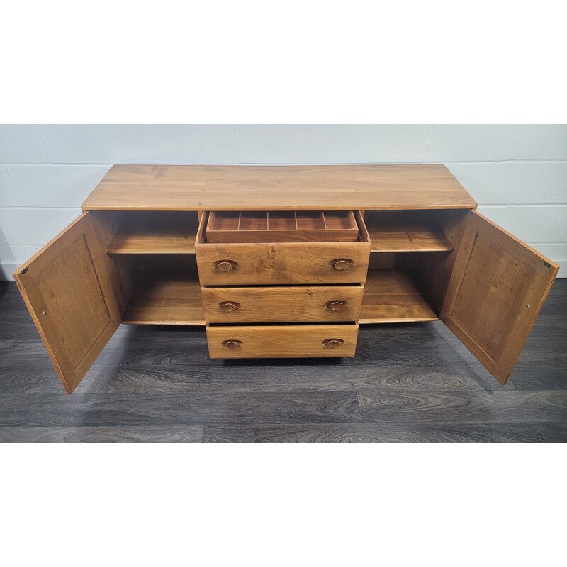 Vintage elmwood lowboard by Ercol, 1960s