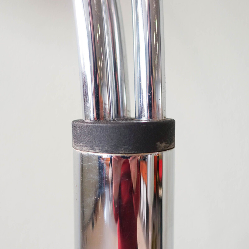 Italian vintage chromed steel floor lamp with three arms by Goffredo Reggiani, 1970s