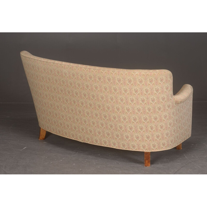 Danish vintage curved sofa, 1940s