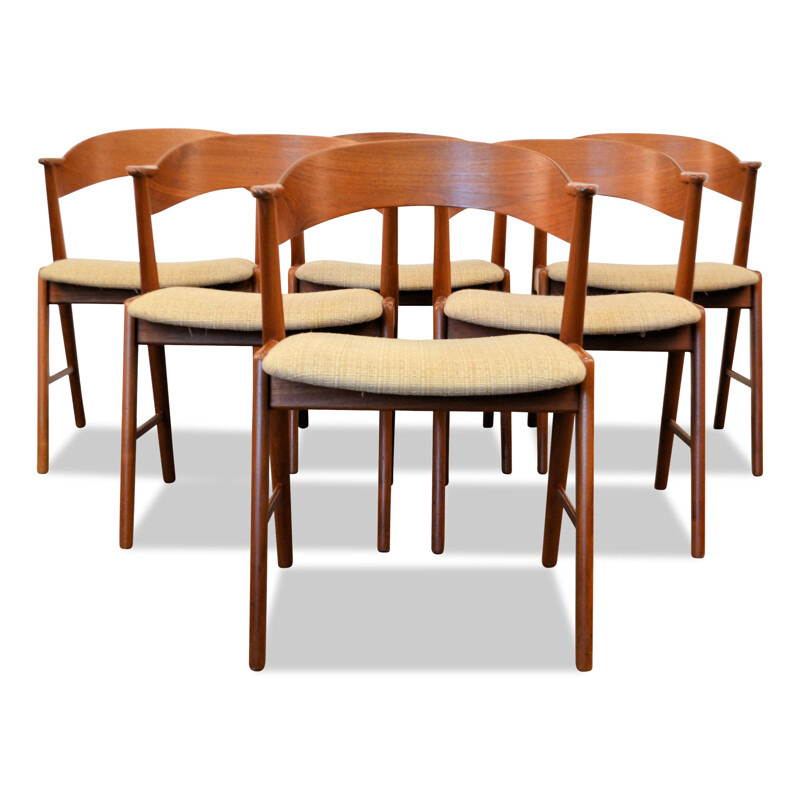 Set of 4 Danish S. K. Møbler dining chairs in teak, Kai KRISTIANSEN - 1960s