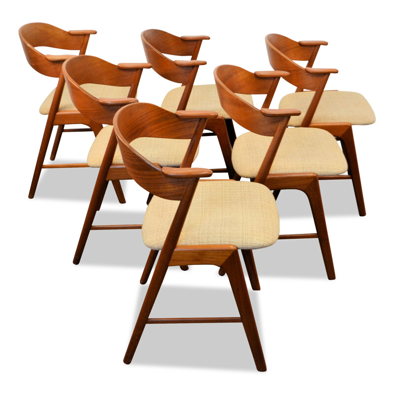 Set of 4 Danish S. K. Møbler dining chairs in teak, Kai KRISTIANSEN - 1960s