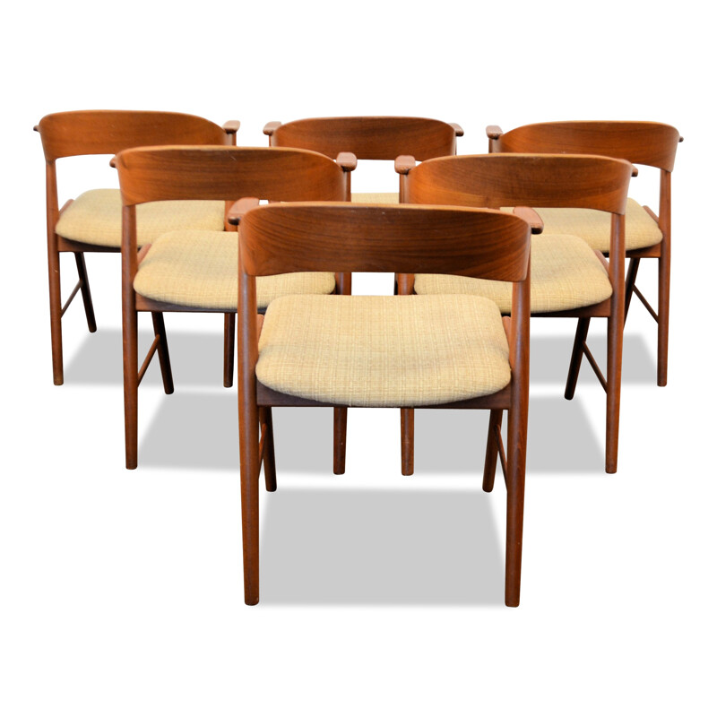 Set of 4 Danish S. K. Møbler dining chairs in teak, Kai KRISTIANSEN - 1960s