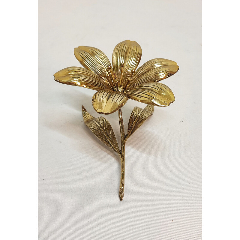 Vintage metal flower ashtray, France 1960s