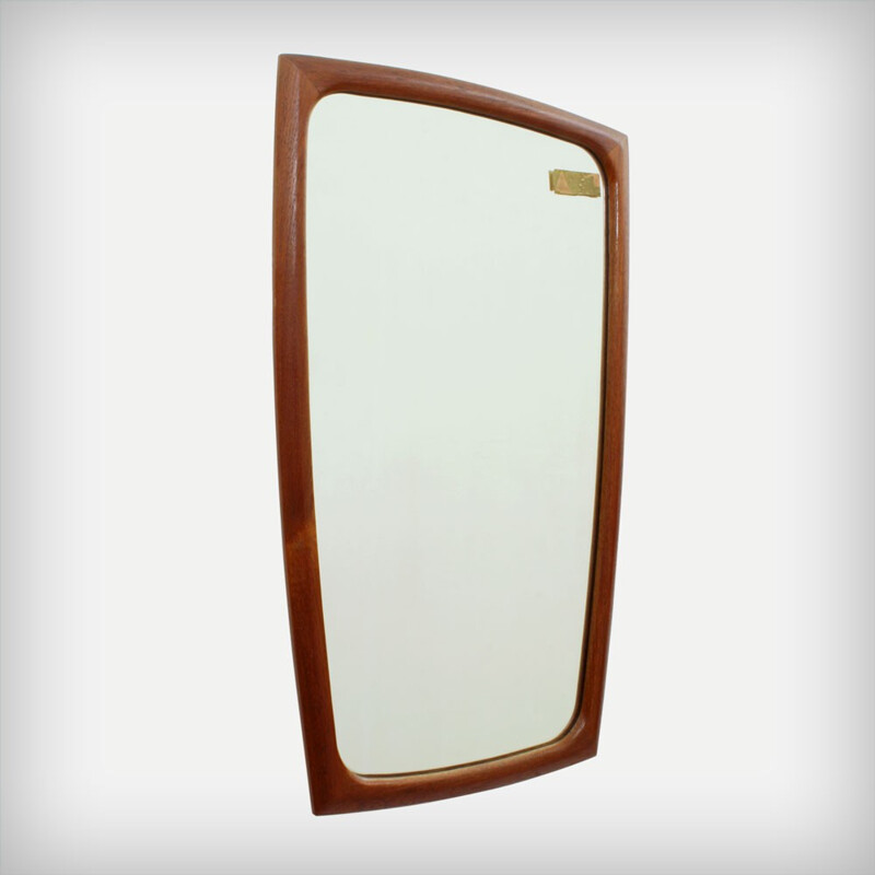 Solid German teak mirror - 1960s