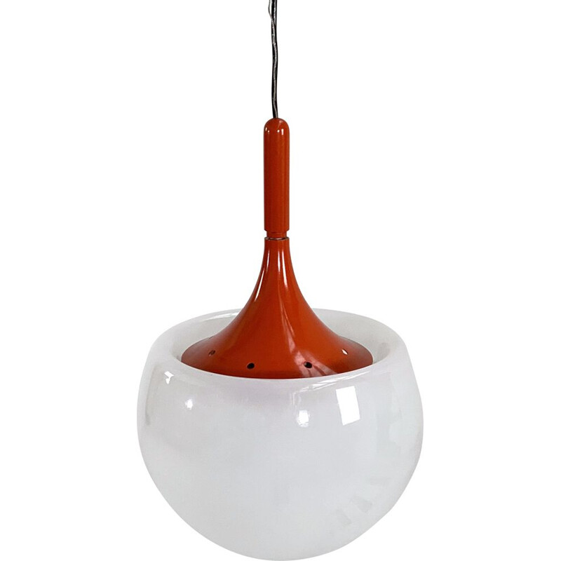 Vintage pendant lamp in metal & glass by Elio Martinelli for Matinelli Luce, 1960s