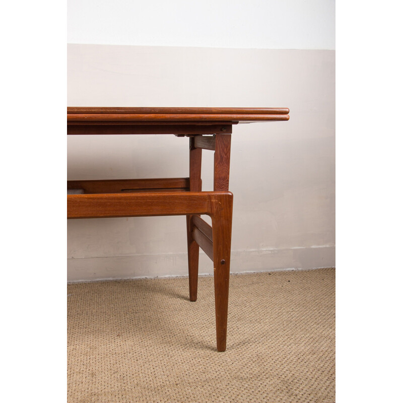 Vintage Danish "elevator" teak table by Kai Kristiansen for V.M.Mobler, 1960