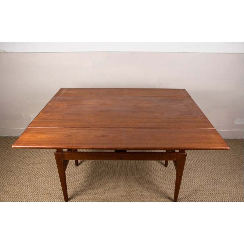 Tavolo danese d'epoca in teak "ascensore" di Kai Kristiansen per V.M.Mobler, 1960