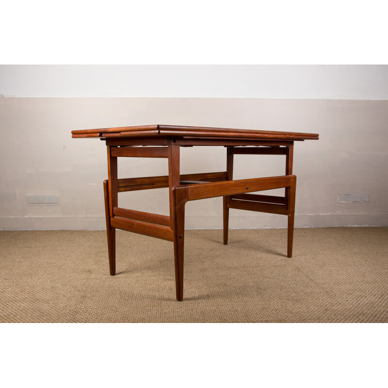 Tavolo danese d'epoca in teak "ascensore" di Kai Kristiansen per V.M.Mobler, 1960