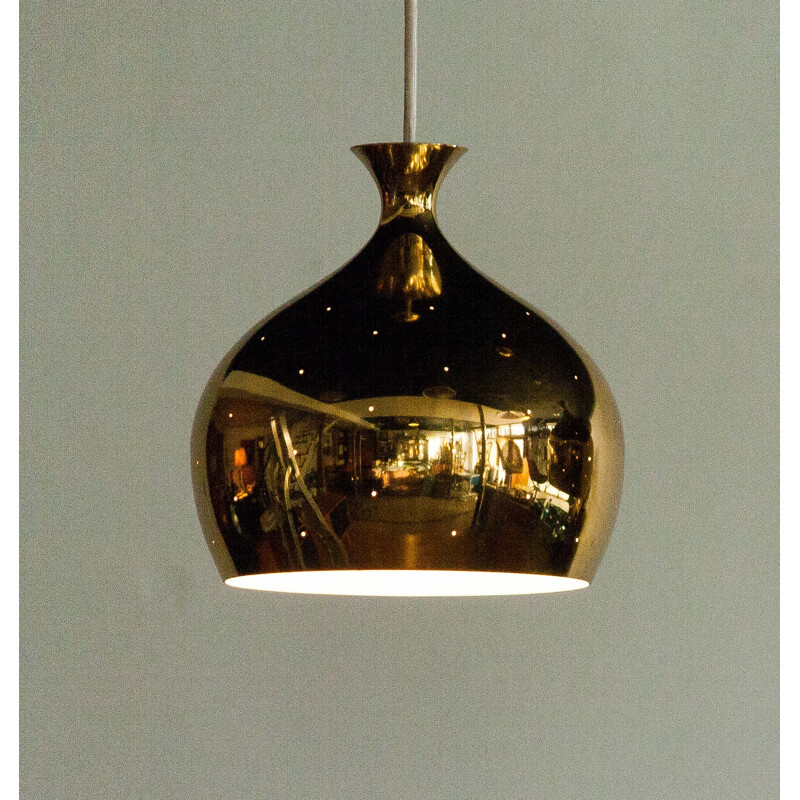 Pair of Falkenberg "Onion" hanging lamps in brass, Helge ZIMDAL - 1960s