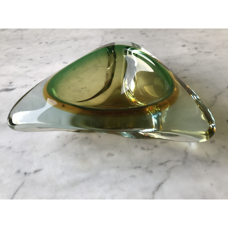 Cendrier vintage en verre de Murano par Flavio Poli