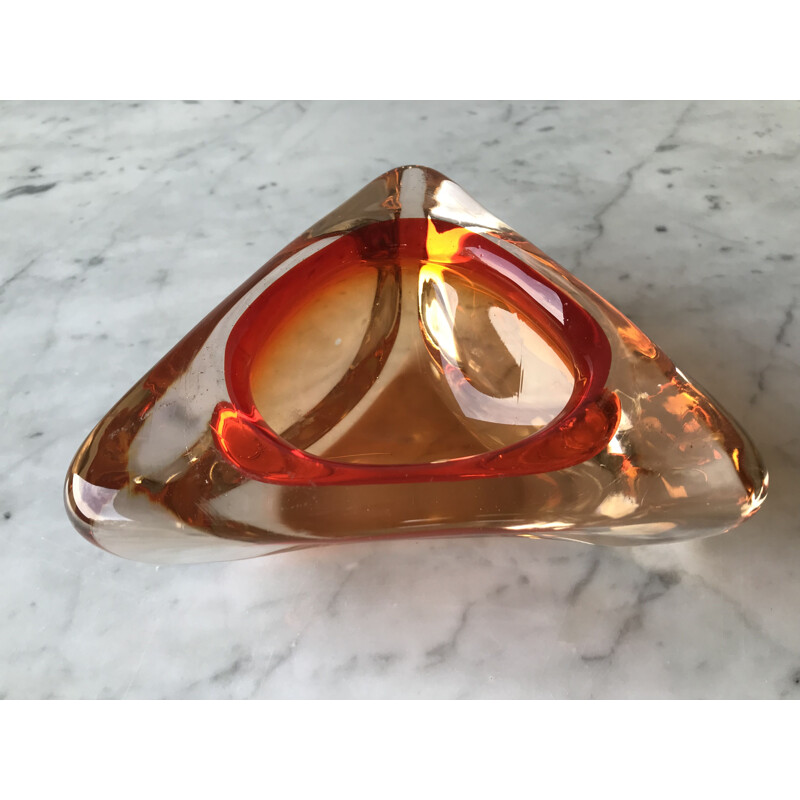 Vintage ashtray in Murano glass by Flavio Poli