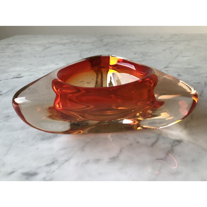 Vintage ashtray in Murano glass by Flavio Poli