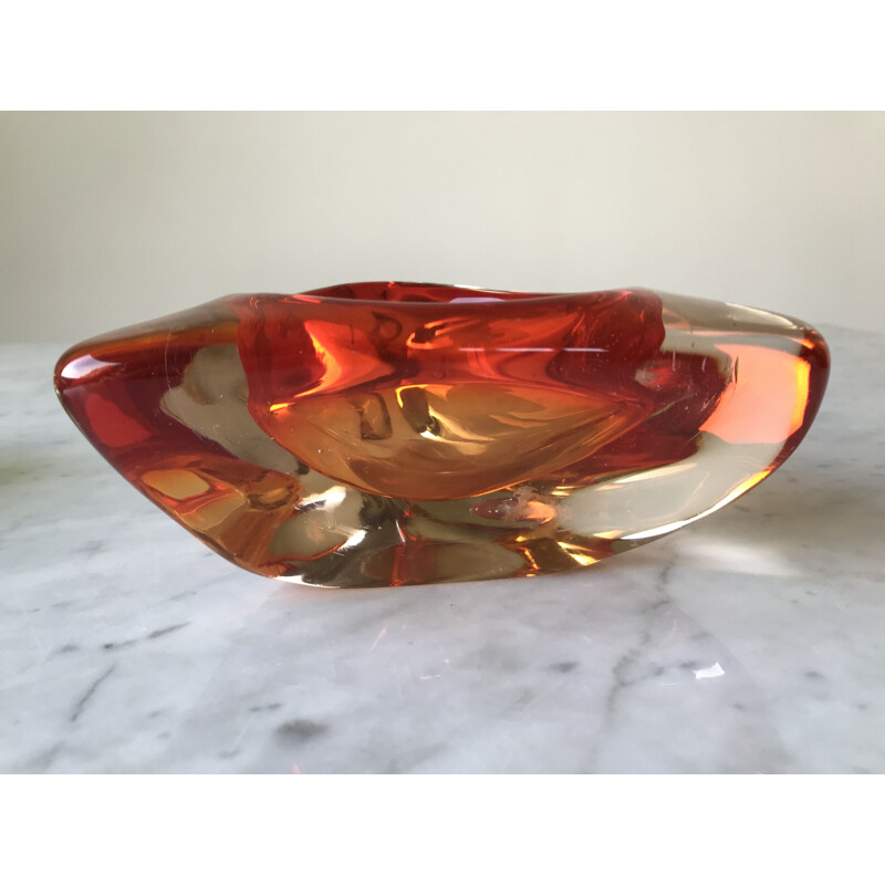 Vintage ashtray in Murano glass by Flavio Poli