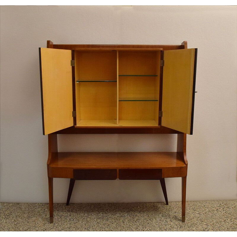 Vintage bar furniture in marquetry by Vittorio Dassi, 1950