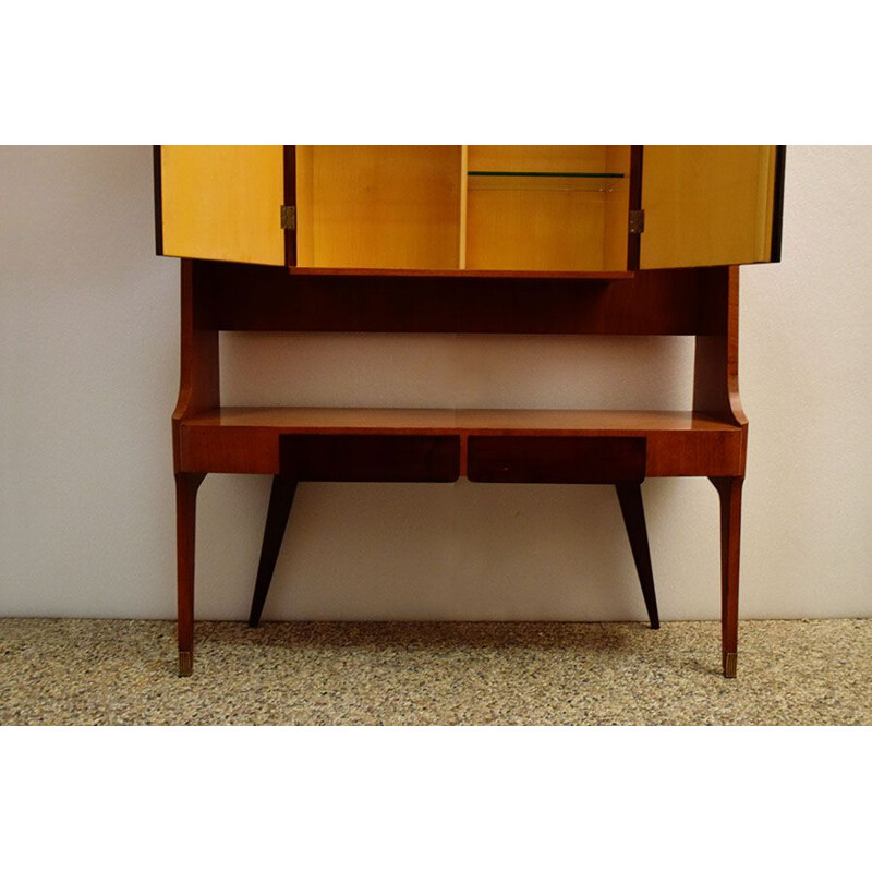 Vintage bar furniture in marquetry by Vittorio Dassi, 1950