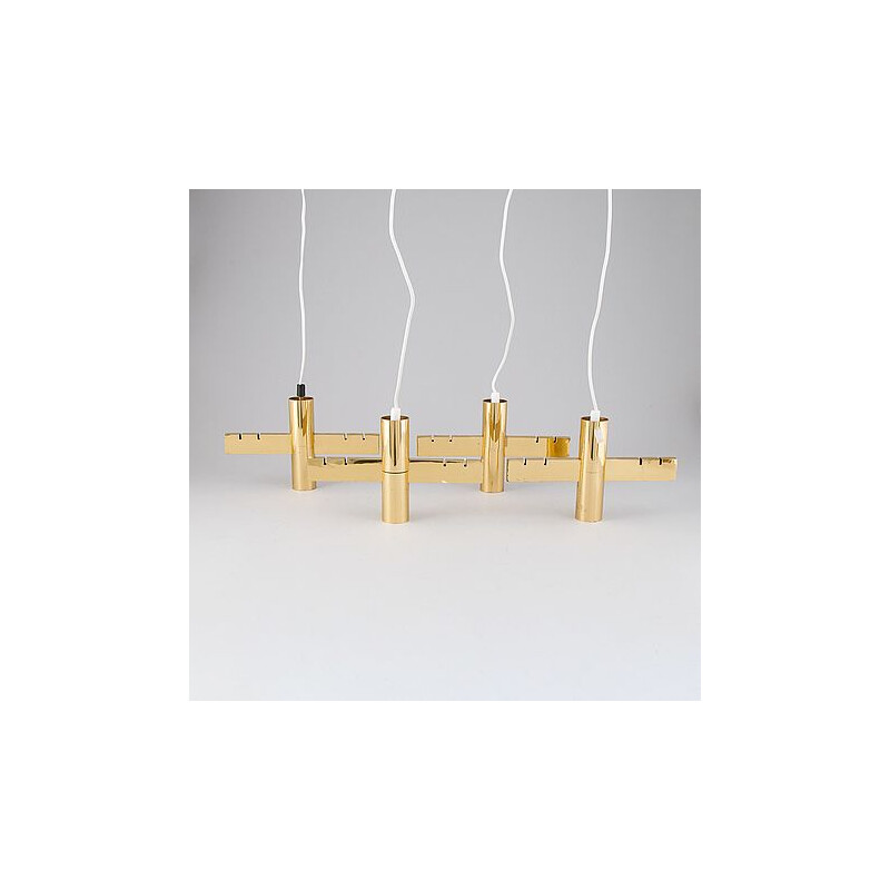 Vintage gilt brass pendant lamp by Hans Agne Jakobsson, 1960