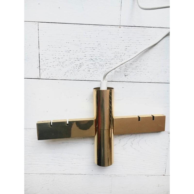 Vintage gilt brass pendant lamp by Hans Agne Jakobsson, 1960