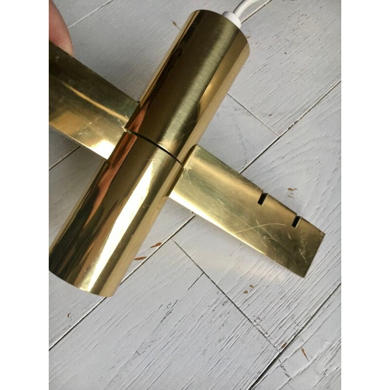 Vintage gilt brass pendant lamp by Hans Agne Jakobsson, 1960