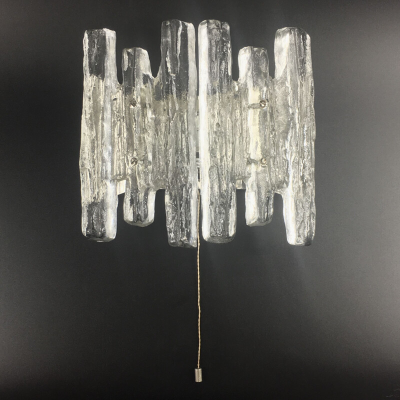 Vintage wall lamp in frosted glass by J. T. Kalmar for Kalmar Franken, 1960