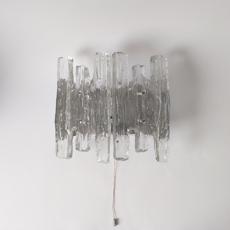 Applique vintage en verre glacé par J. T. Kalmar pour Kalmar Franken, 1960