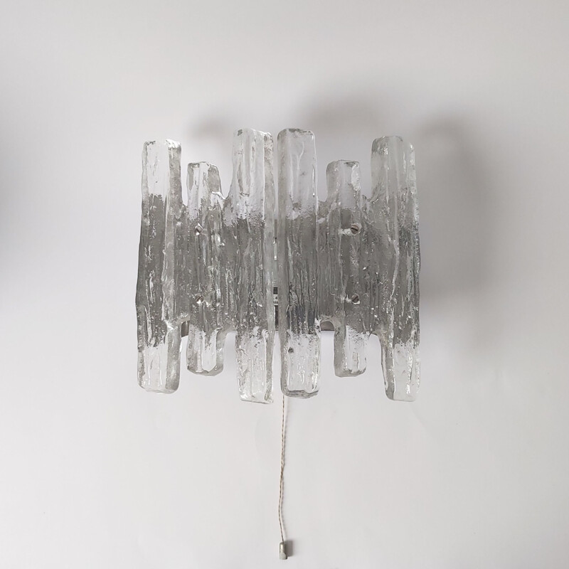 Vintage wall lamp in frosted glass by J. T. Kalmar for Kalmar Franken, 1960