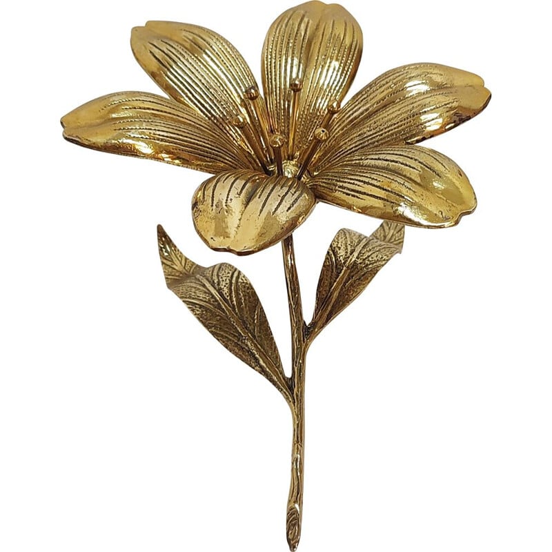 Vintage metal flower ashtray, France 1960s