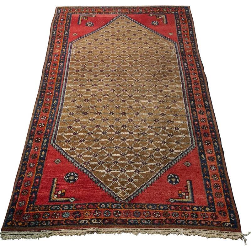 Vintage Persian hand-knotted wool rug