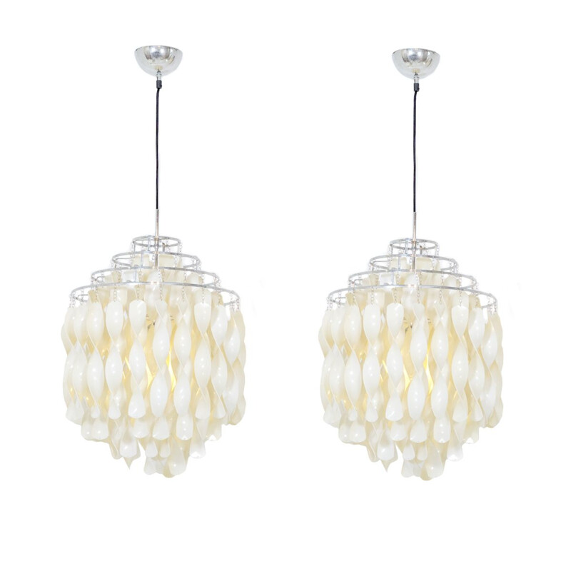 Pair of Spo 1 vintage pendant lamps by Verner Panton