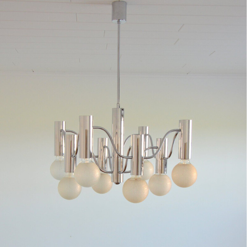 Vintage Italian chandelier by Gaetano Sciolari for Boulanger, 1960s