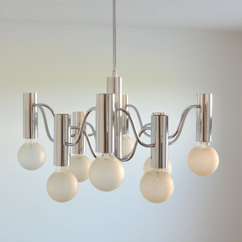 Vintage Italian chandelier by Gaetano Sciolari for Boulanger, 1960s