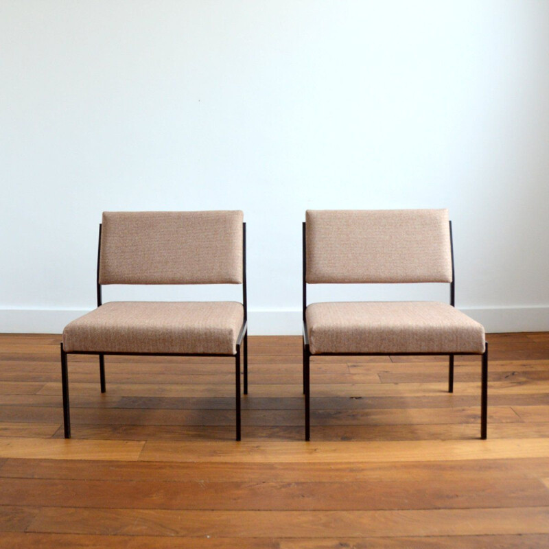 Pair of vintage armchairs by Gijs Van Der Sluis, 1950