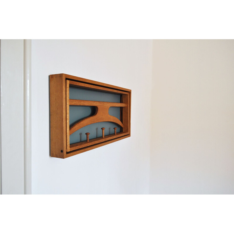 Vintage wall safe by Adam Hoff and Poul Østergaard for Virum Møbelsnedkeri, Denmark 1960