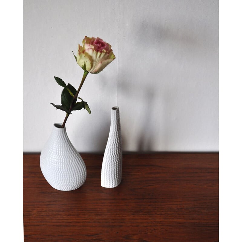 Pair of vintage ceramic vases Reptil by Stig Lindberg for Gustavsberg, Sweden 1953-1963