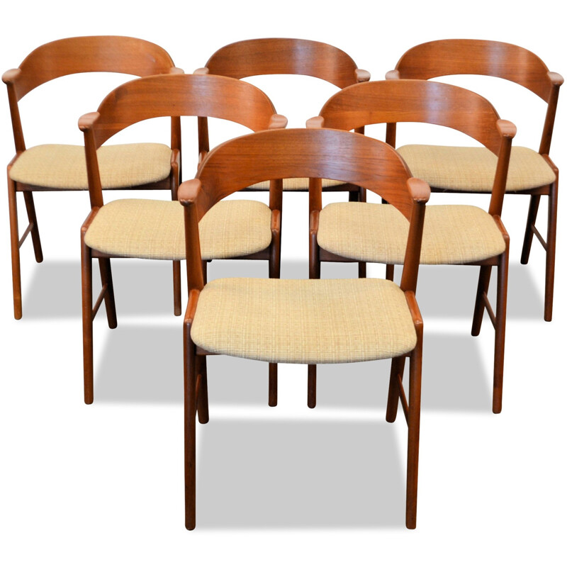 Set of 4 Danish S. K. Møbler dining chairs in teak, Kai KRISTIANSEN - 1960s