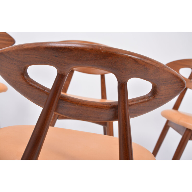 Set of 4 Danish mid century Eye chairs by Ejvind A Johansson for Ivan Gern Mobelfabrik