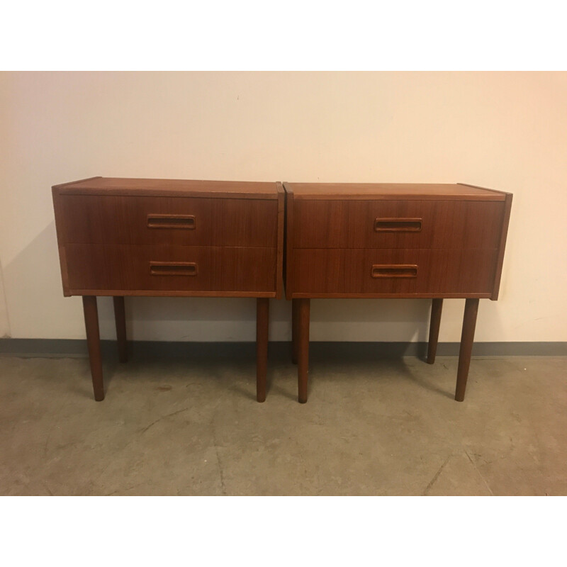 Pair of mid century Danish teak night stands