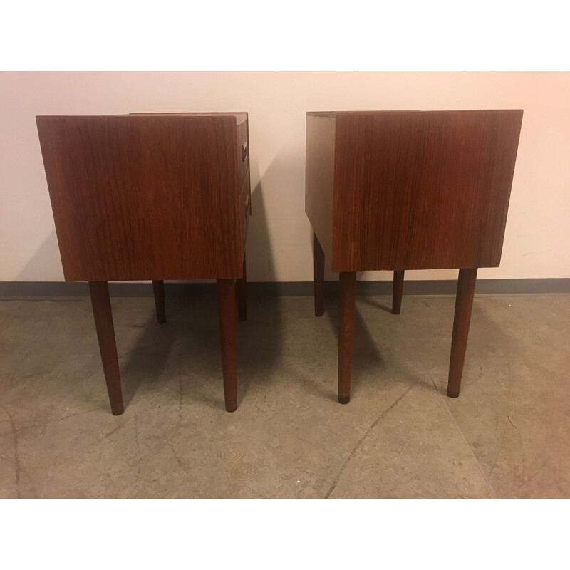 Pair of mid century Danish teak night stands