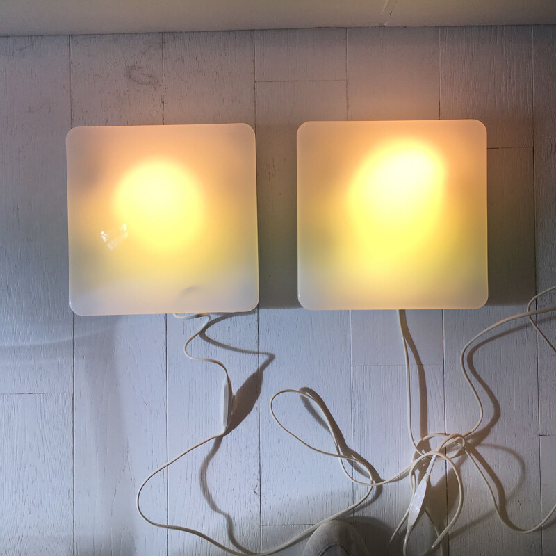 Pair of vintage Dada wall lamps for Guzzini, 1990