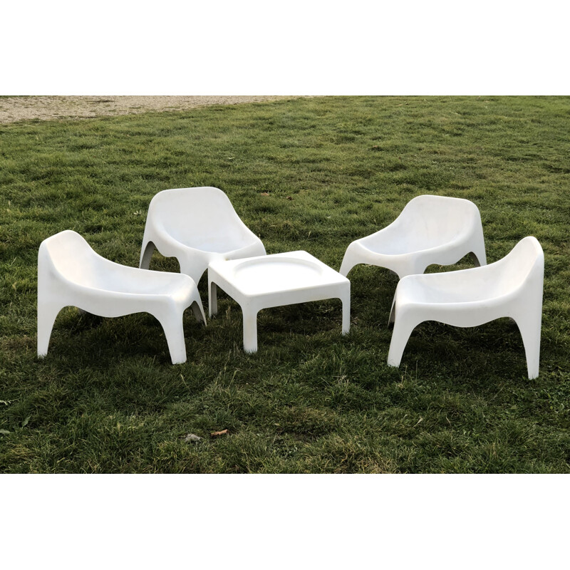 Vintage garden furniture set by Marc Berthier, 1970